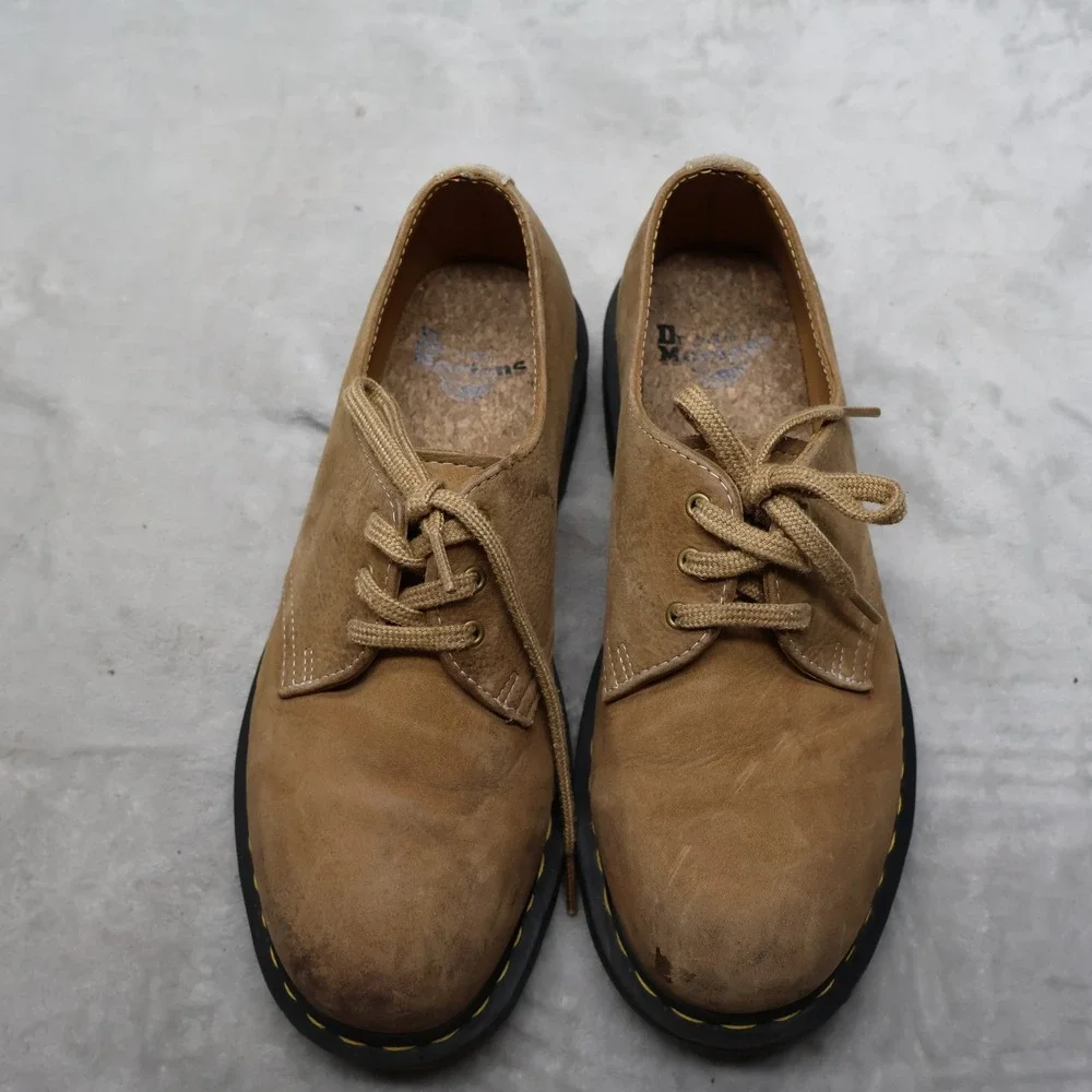 Dr. Martens Unisex 8M 9M Oxford Brown Tumbled Nubuck Leather Classic Lace-Up